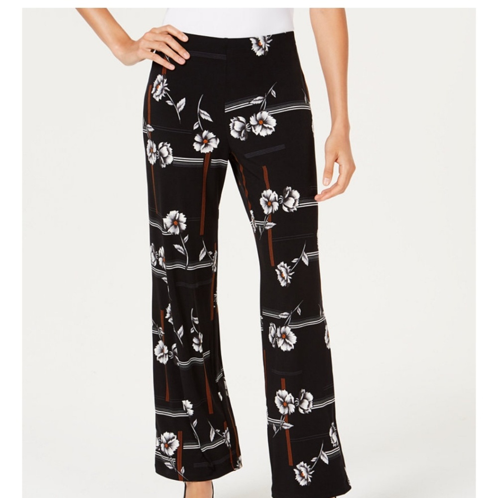 Alfani Black with Flowers Pants